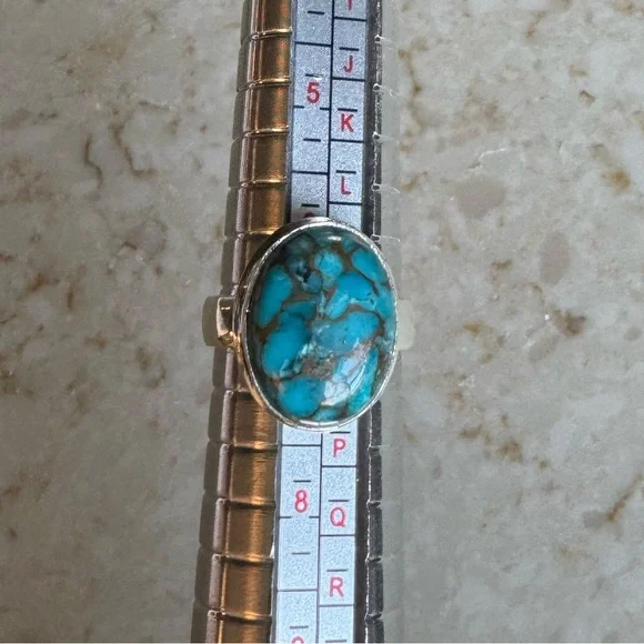NWOT Sundance Desert Shimmer Ring, Copper Turquoise, Sterling Silver